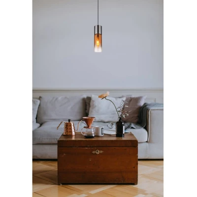 Afbeelding van Globo Strakke hanglamp Annika enkel gunmetal 21000HG