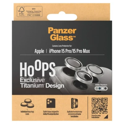 Afbeelding van Screenprotector Apple iPhone 15 Pro: PanzerGlass Camera Protector Hoop Optic Rings