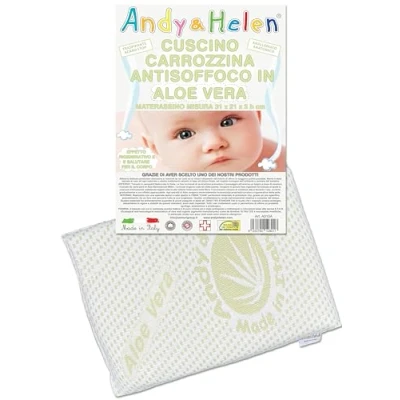 Afbeelding van ANDY &amp; HELEN Kussen voor babybed/kinderwagen met overtrek van aloë vera
