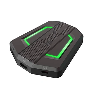 Afbeelding van Gaming controller met LED achtergrondverlichting, adapter/muis en USB toetsenbord TYPE C voor PS4/Xbox One/Xbox 360/Nintendo Switch / PS3 (zwart)