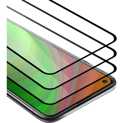 Afbeelding van Cadorabo 3x Screenprotector geschikt voor Huawei MATE 30 LITE Volledig scherm pantserfolie Beschermfolie in TRANSPARANT met ZWART Getemperd (Tempered) Display beschermend glas 9H hardheid 3D Touch