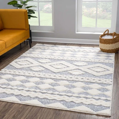 Afbeelding van Vloerkleed Focus Style Hoogpolig Fluffy Scandinavisch Grijs Creme 80x150 cm Rechthoek Polypropyleen Tapijtenloods