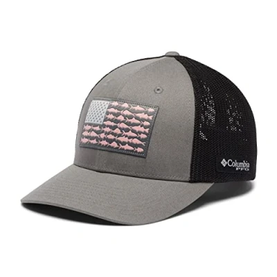 Afbeelding van Columbia PFG Fish Flag Mesh Ball Cap High Sluiting, titanium/zwart, L XL, XL
