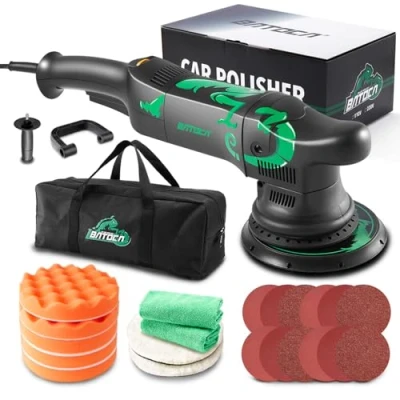 Afbeelding van BATOCA 700w Excentrische Polijstmachine Auto Roterende 6 Snelheden Slijpmachine Schuurmachine Breed Scala aan Accessoires (21mm Spoor,1000 3800 Tpm,Schijfdiameter 150 mm)