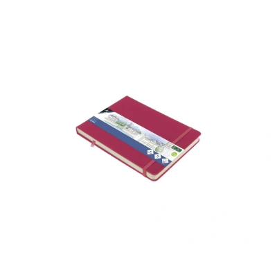 Afbeelding van Schetsboek Kangaro A5 landscape ruby PU HC 80 vel 140gr roomwit met el