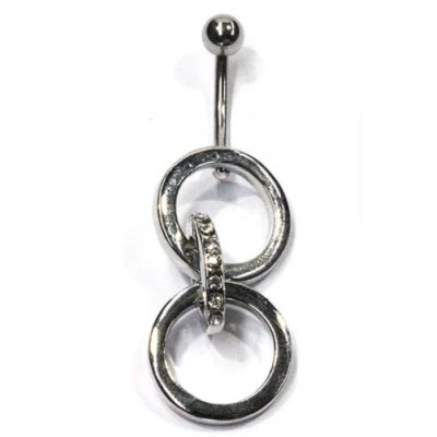 Afbeelding van Bijoux by Ive® Navelpiercing gebogen barbell 3 Ringen