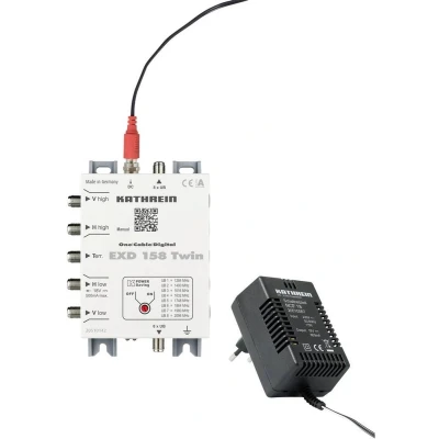 Afbeelding van Kathrein EXD 158 Twin satelliet multiswitch cascade unicable Ingangen (satelliet): 5 (4 / 1 terrestrisch) Aantal gebruikers: 16