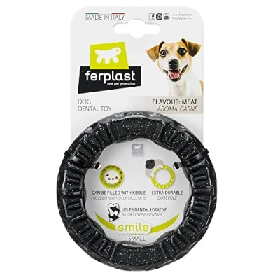 Afbeelding van Ferplast Smile Kauwring, zwart S: Ø12x2,4cm Hond