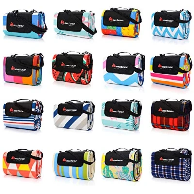 Afbeelding van meteor Picknick deken Fleece Strandmat Picnic Blanket Buitendeken Opvouwbare Grote Strand ideaal voor op het strand, camping, tuin kinderen om te spelen (riemen 2, XL 180x200 cm)