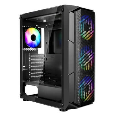 Afbeelding van VEVOR PC Gaming Case Mid Tower 4x 120 mm ARGB ventilatoren voor ATX moederbord
