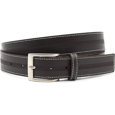 Afbeelding van JV Belts Donker bruine heren riem 3.5 cm breed Bruin Echt Leer Taille: 95cm Totale lengte riem: 110cm