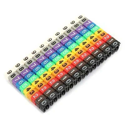 Afbeelding van Kleurrijk kabelmarkeringsnummer, digitaal nummer Kabelnummerlabel Buismarkering (100PCS KCM 2.5MM 2.5mm²)
