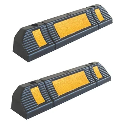 Afbeelding van SNS SAFETY LTD Rubberen Wielstop Parkeerplaats Begrenzer voor Garages, 60x12x10 cm, Zwart Geel (verpakking van 2)