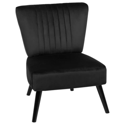 Afbeelding van Beliani Fauteuil VAASA Zwart fluweel