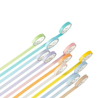 Afbeelding van Yubbaex 12 Rolls Washi Tape Masking Set Decoratief voor Kunsten, DIY Crafts, Bullet Journals, Planners, Scrapbooking, Wrapping 8mm Regenboog