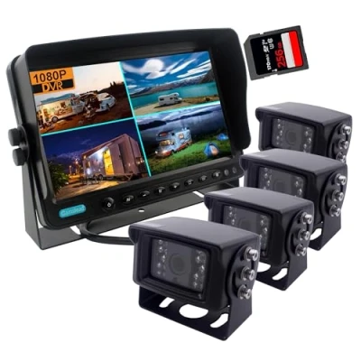 Afbeelding van CAMSLEAD 10 Inch Digitale Monitor 1080P HD Achteruitrijcamera Systeem DVR Recorder 4 Kanaals Input Quad Split Screen 4X Heavy Duty Waterdichte Back up Zijaanzicht Camera voor RV Camper