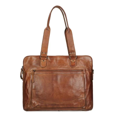 Afbeelding van Bear Design Cow Lavato Laptopschoudertas cognac Laptoptas