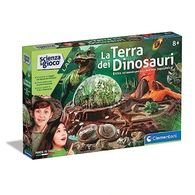 Afbeelding van Clementoni Wetenschap Lab La Aarde Kit Paleontologie, Plantanie en Geologie, Wetenschappelijk Laboratorium Kinderen 8 jaar, Dinosaurusspel, Vulkanen, Terrarium, Made in Italy, Kleur Italiaans