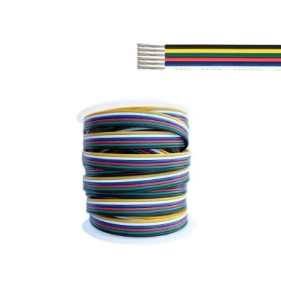 Afbeelding van 22AWG kabel 6 pins voor RGBW + CCT LED Strip / Extension 5M10 m20 meter (10 meter)