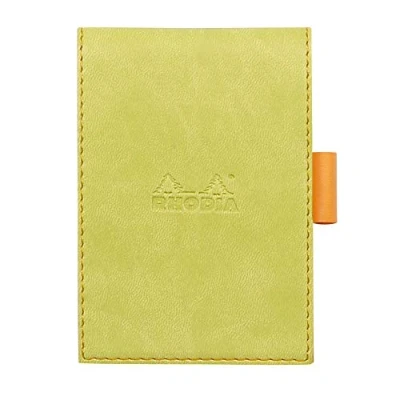 Afbeelding van RHODIA 118206C Klembordkoffer + Genietd Kladblok nr. 11 Anijs A7 Gevoerd 80 Afneembare Vellen Wit Clairefontaine Papier g/m Pennenhouder Kunstleer Rhodiarama Collection