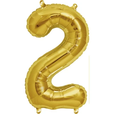 Afbeelding van Folieballon Cijfer 2 Goud 92 cm