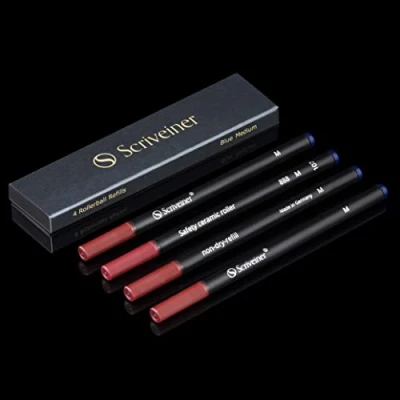 Afbeelding van Scriveiner Tintenroller Mine Blau Mittel 4 Rollerball Refill Minen in hervorragender Qualität für Stifte Sicherheits Keramikmine M Schmidt 888