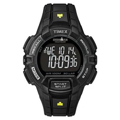 Afbeelding van Timex Mannen Quartz Horloge T5K790, Zwart/Geel Accent, Chronograaf