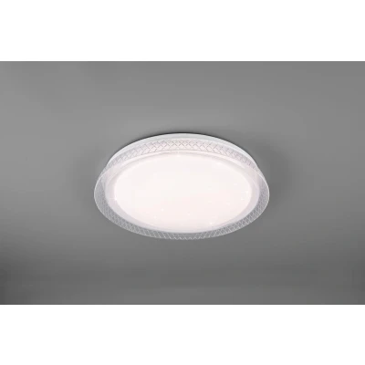 Afbeelding van Reality Leuchten LED plafondlamp Heracles R62371100, kunststof wit, incl. 18 Watt LED, Starlight Effect, afstandsbediening