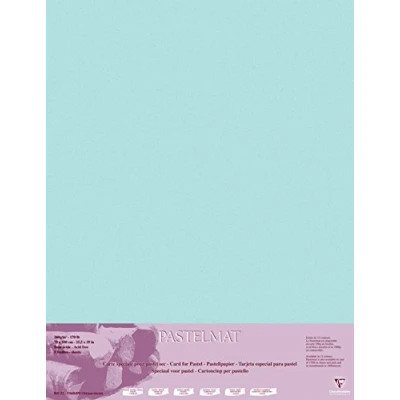 Afbeelding van Clairefontaine 96160C Pastelmat papier, 5 vellen, speciale kaart voor droge pastels, 70 x 100 cm, 360 g, lichtblauw