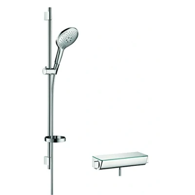 Afbeelding van hansgrohe Ecostat Select Thermostatische Douchekraan Met Raindance Doucheset 90 cm 15 hartafstand Chroom 3 straalsoorten diameter handdouche 150 mm