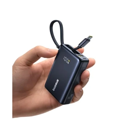 Afbeelding van Baseus Picogo Powerbank 10000mAh, Power Bank 45W met Geïntegreerde USB C Kabel, PD 3.0 QC 4+ Externe Batterijen 45W, 2 en 1 A, voor iPhone 16/15/14 Serie, MacBook, Galaxy S24