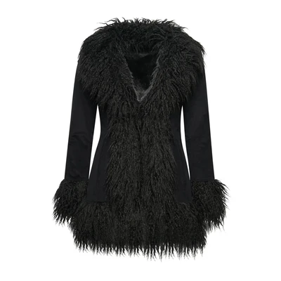 Afbeelding van Superdry Female Hippiejas met Voering van Imitatiebont Zwart Grootte: 34
