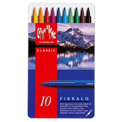 Afbeelding van Caran D&#039;ache Fibralo Fibre Pennen in metalen doos (Pack van 10)