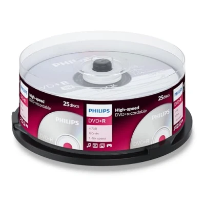 Afbeelding van Philips DVD+R blanco (4,7 GB gegevens/120 minuten video, 16x High Speed opname, 25 spindel)
