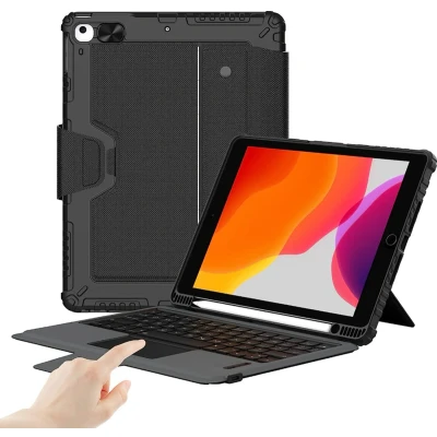 Afbeelding van Tablet toetsenbord hoes geschikt voor Apple iPad 10.2 (2019 / 2020 2021) QWERTY keyboard case Zwart
