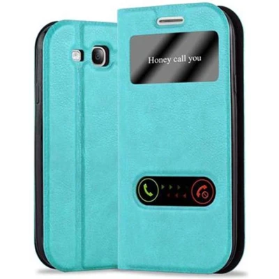Afbeelding van Cadorabo Hoesje geschikt voor Samsung Galaxy S3 / NEO in MUNT TURKOOIS Beschermhoes met magnetische sluiting, standfunctie en 2 kijkvensters Book Case Cover Etui