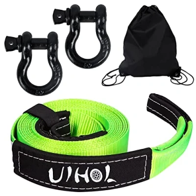 Afbeelding van Sleeptouw voor auto, 8T, UIHOL 1/2 inch, boogbeugel met een breukvastheid van 26,455 lbs, 5 m, noodsleepriem opbergtas, verbeterd, veiliger, duurzamer