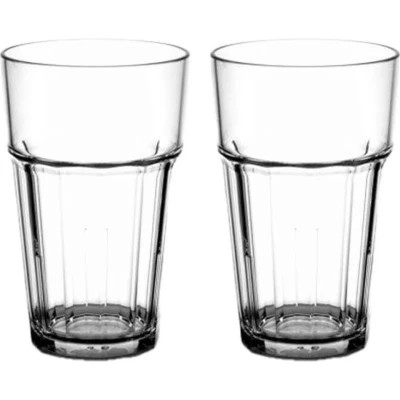Afbeelding van Multifunctionele Kunststof Glazen 30cl Transparant 2 Stuks