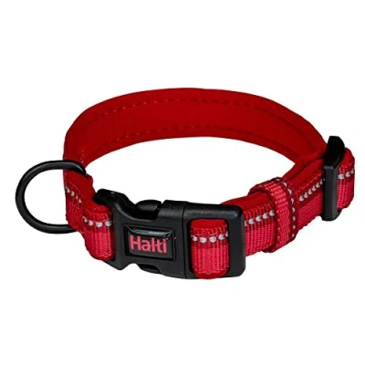 Afbeelding van Comfort Halti Hondenhalsband met neopreen bekleding en reflecterend 3M weefsel, hoogwaardig nylon, licht ideaal voor middelgrote honden (maat M, rood)