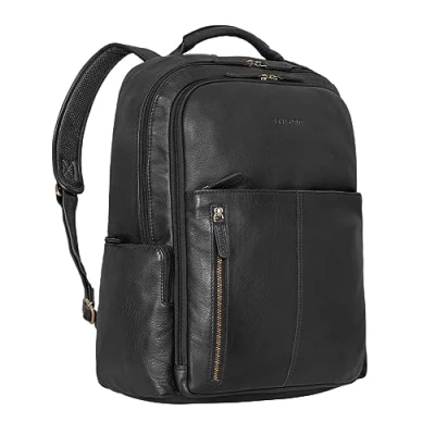 Afbeelding van STILORD &#039;Sherlock&#039; Leren Rugzak voor Mannen en Vrouwen Vintage Studenten Stadsrugzak Grote Boodschapper Retro, Kleur:zwart