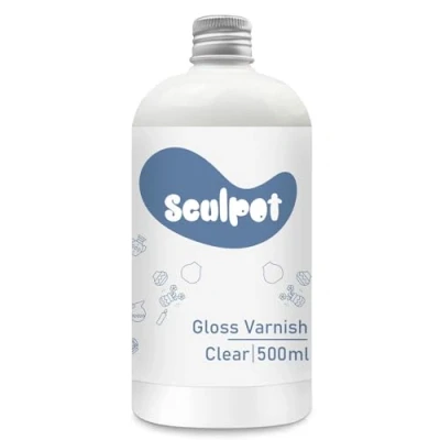 Afbeelding van Kleivernis van 500 ml voor het aan de lucht drogen klei, glanzende afwerking droog kleiglazuur, hoogglans en waterdicht krasbestendig, ontwerp luchtdroog kleiaardewerk
