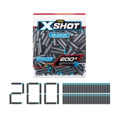 Afbeelding van XSHOT Excel Dart, 200 dartfoliezakken, navuldartpijlen, compatibel met groot merk, luchtzaktechnologie, dart en dartopslag, outdoor speelgoed voor jongens meisjes, tieners volwassenen