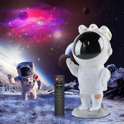 Afbeelding van SZPACMATE Astronaut Galaxy Star projector Sterrennachtlicht, astronautenlichtprojector met nevel, timer en afstandsbediening, slaapkamer plafondprojector, beste cadeaus voor kinderen volwassenen