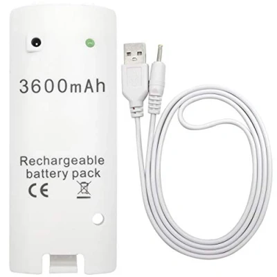 Afbeelding van OSTENT 3600mAH Oplaadbare Batterij Lader Kabel voor Nintendo Wii Remote Controller Kleur Wit