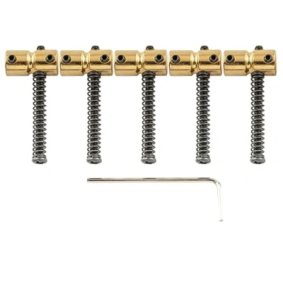 Afbeelding van Musiclily Pro 18mm Staal Basgitaar Brugzadels voor 5 snarige Precison/Jazz Bass, Goud(Set van 5)