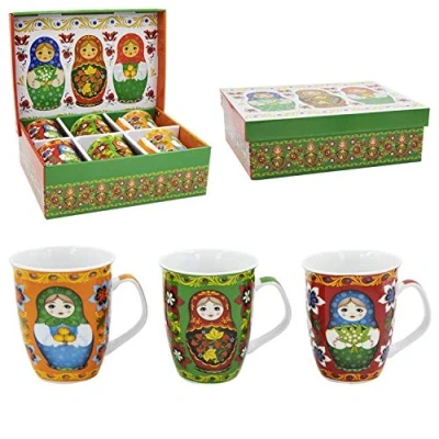 Afbeelding van Olymp Set van 6 kopjes koffiemokken Matjoschka Matröschka 330 ml geschenkdoos