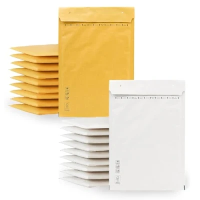 Afbeelding van gewatteerde enveloppen, luchtkussenenveloppen in licht en wit, enveloppen verschillende maten, m office (150 x 220 mm, 20 stuks)