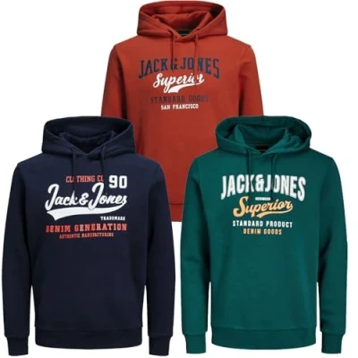 Afbeelding van Jack &amp; Jones TE8b4 Capuchontrui, oversized, voor heren, plussize, hoody, sweatshirt, in de maten 3XL, 4XL, 5XL, 6XL, 7XL en 8XL, 4XL
