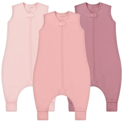 Afbeelding van Mama Cheetah Peuter Slaapzak met Voeten 4T 5T, 0,5 TOG Biologisch Katoen Baby Draagbare Dekens Benen, voor Wandelaars, Early Walker X Large