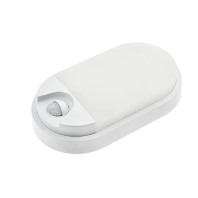 Afbeelding van HUBER LED ovale Wandlamp met bewegingssensor 140 10W, 800lm I IP54 beschermd Buitenlicht binnen, wit